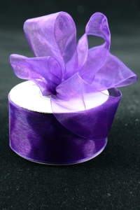 Organza Ribbon , Plum, 1.5 Inch x 25 Yards (1 Spool) SALE ITEM